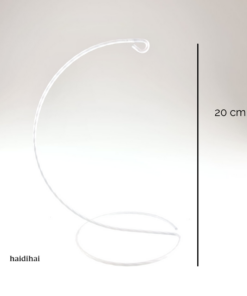 Suport metalic decorativ alb - glob - h20 cm
