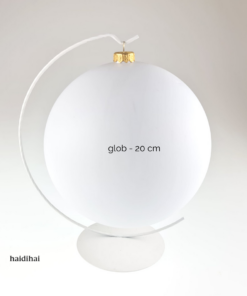 Suport metalic decorativ alb – h26.5 cm - glob 20 cm