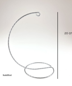 Suport metalic decorativ argintiu – glob – h20 cm