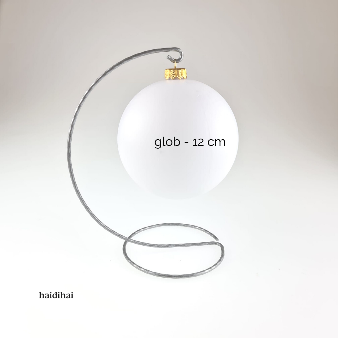 Suport metalic decorativ - argintiu - glob - h20 cm 3 Suport metalic decorativ - argintiu - glob - h20 cm - imagine 3