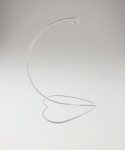 Suport metalic decorativ inimă - alb – h 21 cm