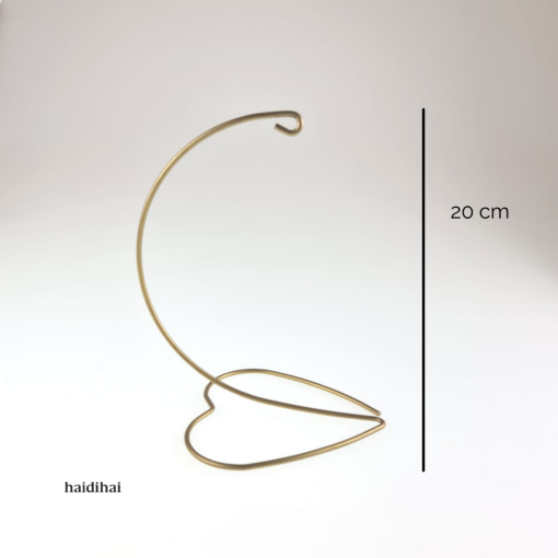 Suport metalic decorativ - inimă - auriu – h20 cm 1
