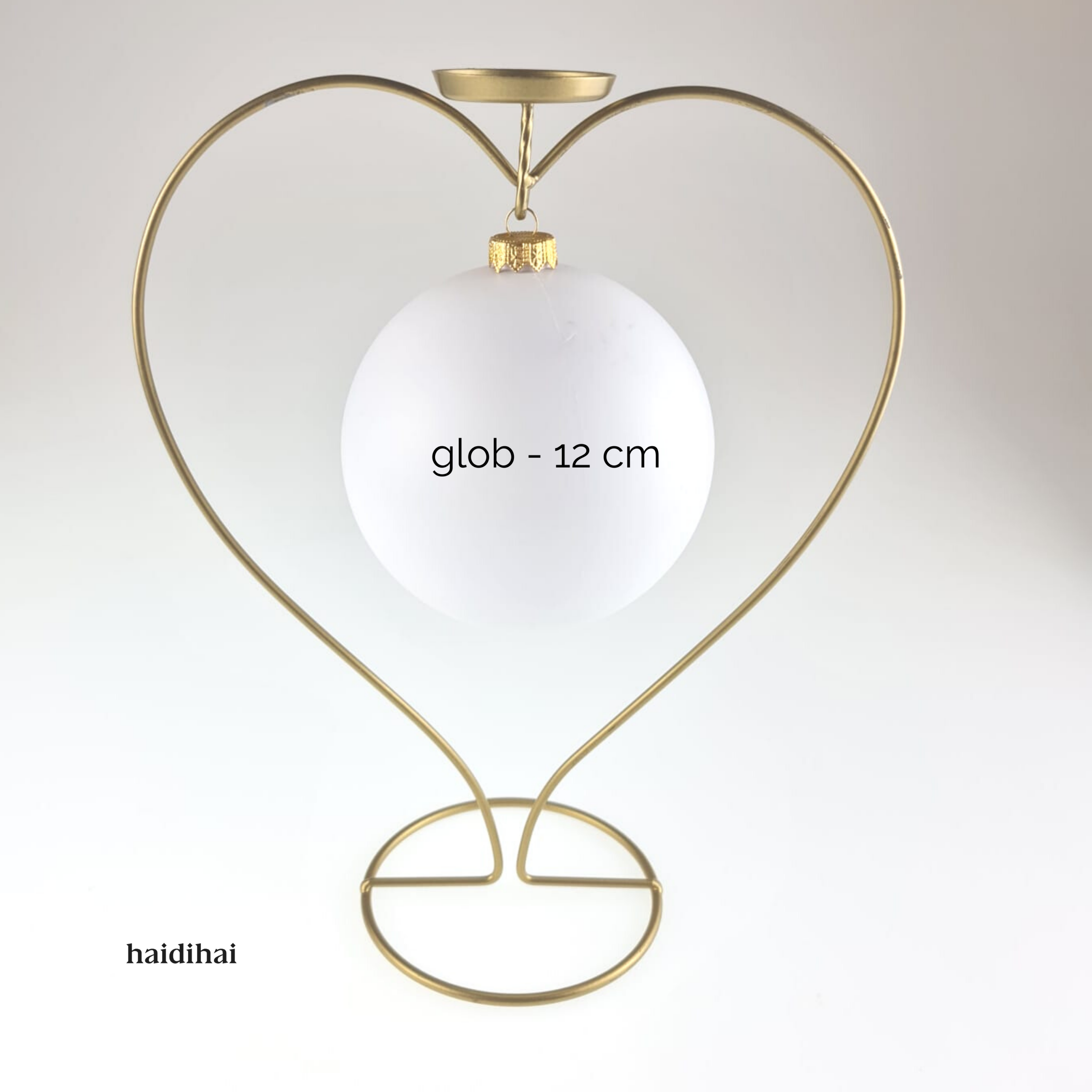 Suport metalic decorativ inimă - auriu – h29 cm 2 Suport metalic decorativ inimă - auriu – h29 cm - imagine 2