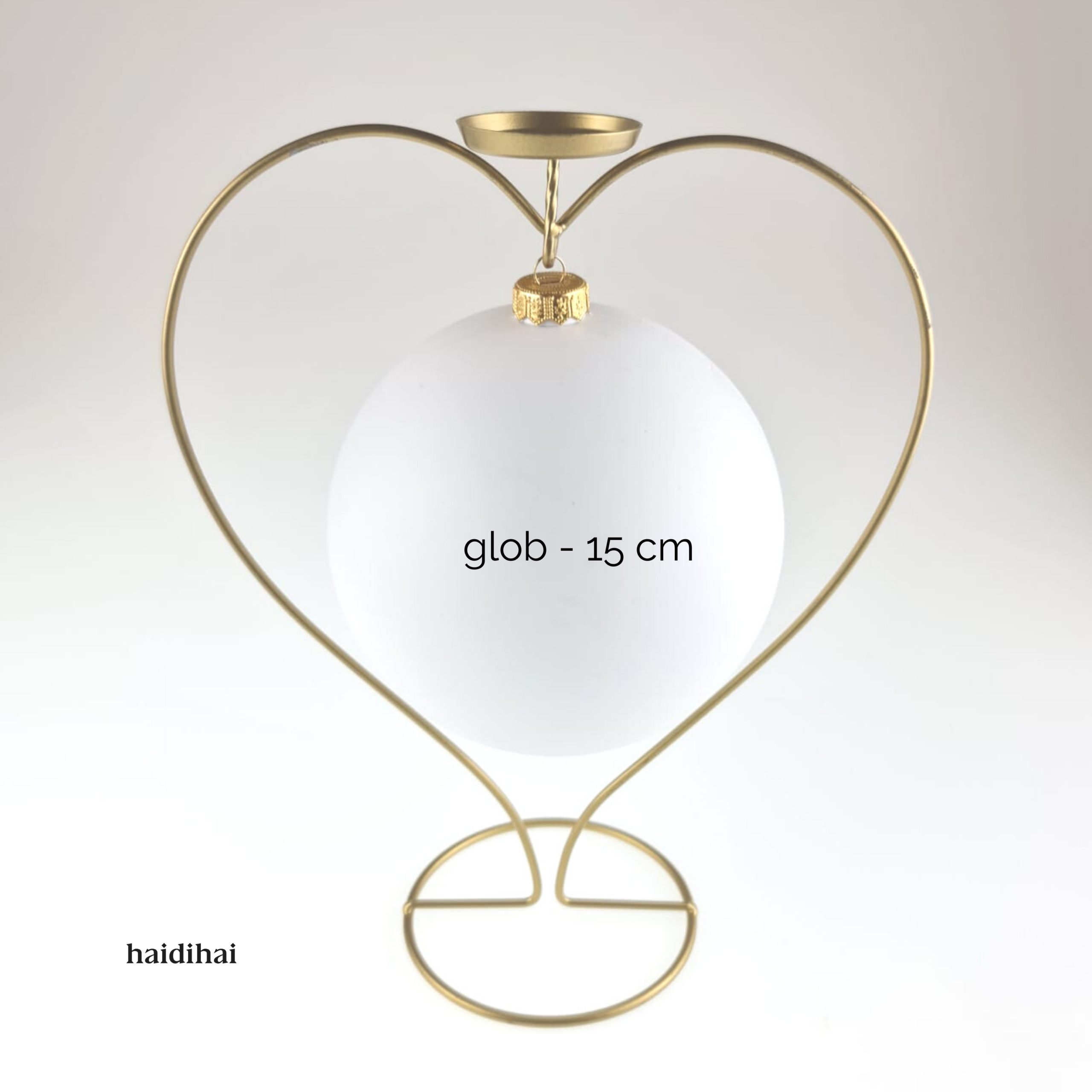 Suport metalic decorativ inimă - auriu – h29 cm 3 Suport metalic decorativ inimă - auriu – h29 cm - imagine 3