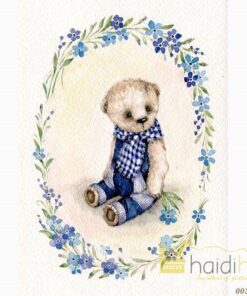 Hârtie de orez - Blue Teddy - A5