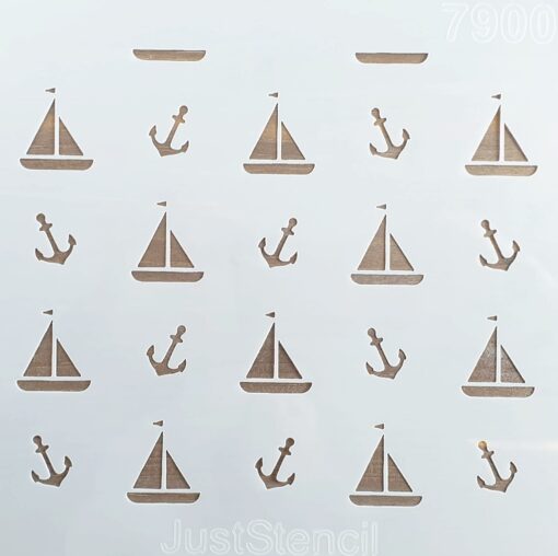 Șablon decorativ - sailboat - 20x20 1