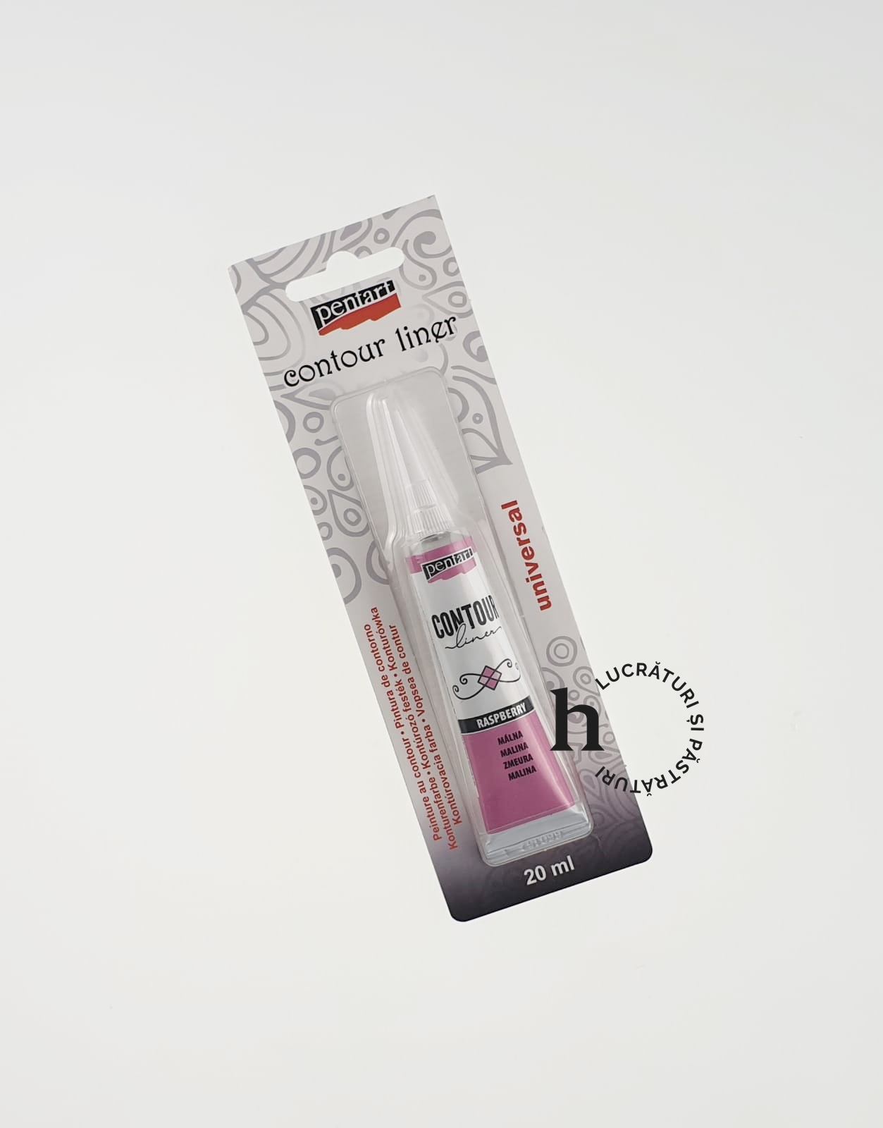 Vopsea contur - Zmeură - 20 ml - Pentart 1 Vopsea contur - Zmeură - 20 ml - Pentart