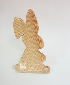 Figurina iepure - lemn natur - h 16,5 cm