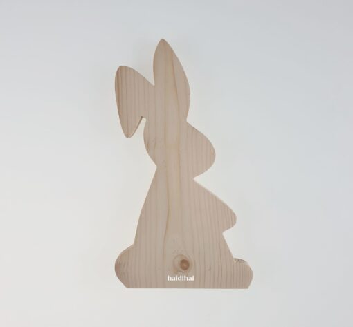 Figurină iepure - lemn natur - h 20,5 cm 1