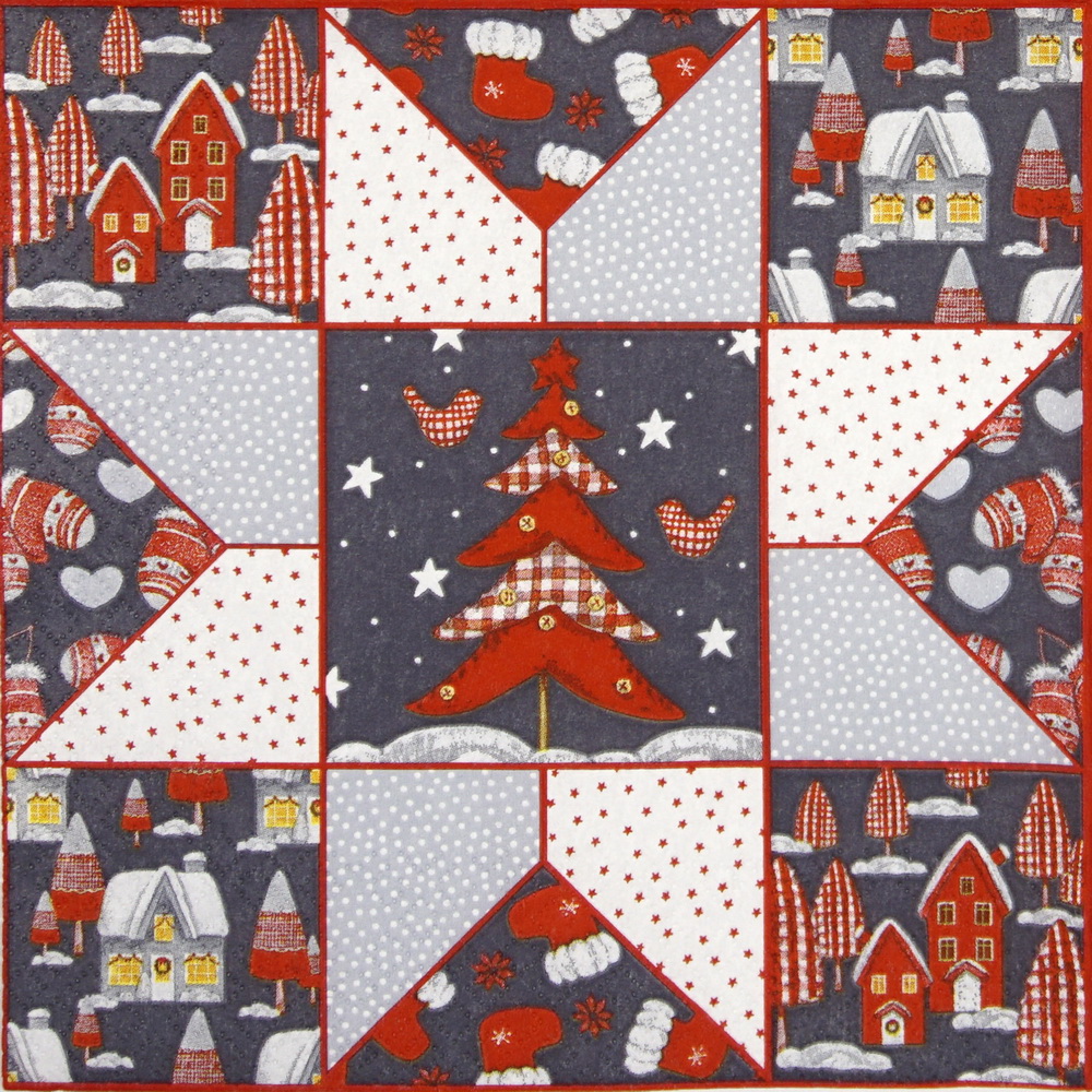 Șervețel - Christmas Patchwork - 33x33 cm 1 Șervețel - Christmas Patchwork - 33x33 cm