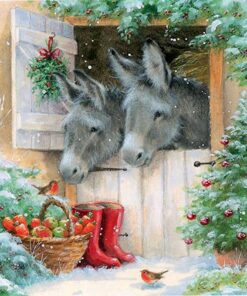 Șervețel - Santa's Donkeys - 33x33 cm