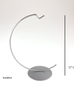 Suport metalic decorativ argintiu – glob – 17 cm