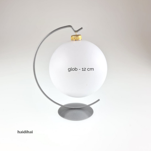 Suport metalic decorativ argintiu – glob – 17 cm 2