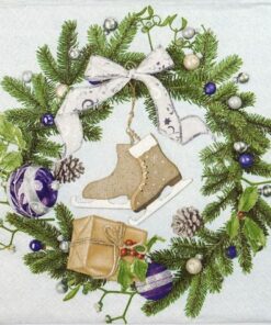 Șervețel - Christmas Wreath, Ice - 33x33 cm