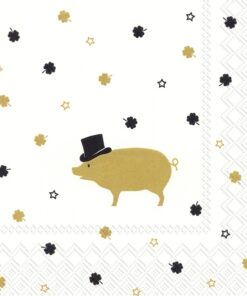 Șervețel - MR Pig Gold - 33x33 cm