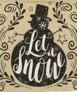 Șervețel - Vintage Snowman - 25x25 cm