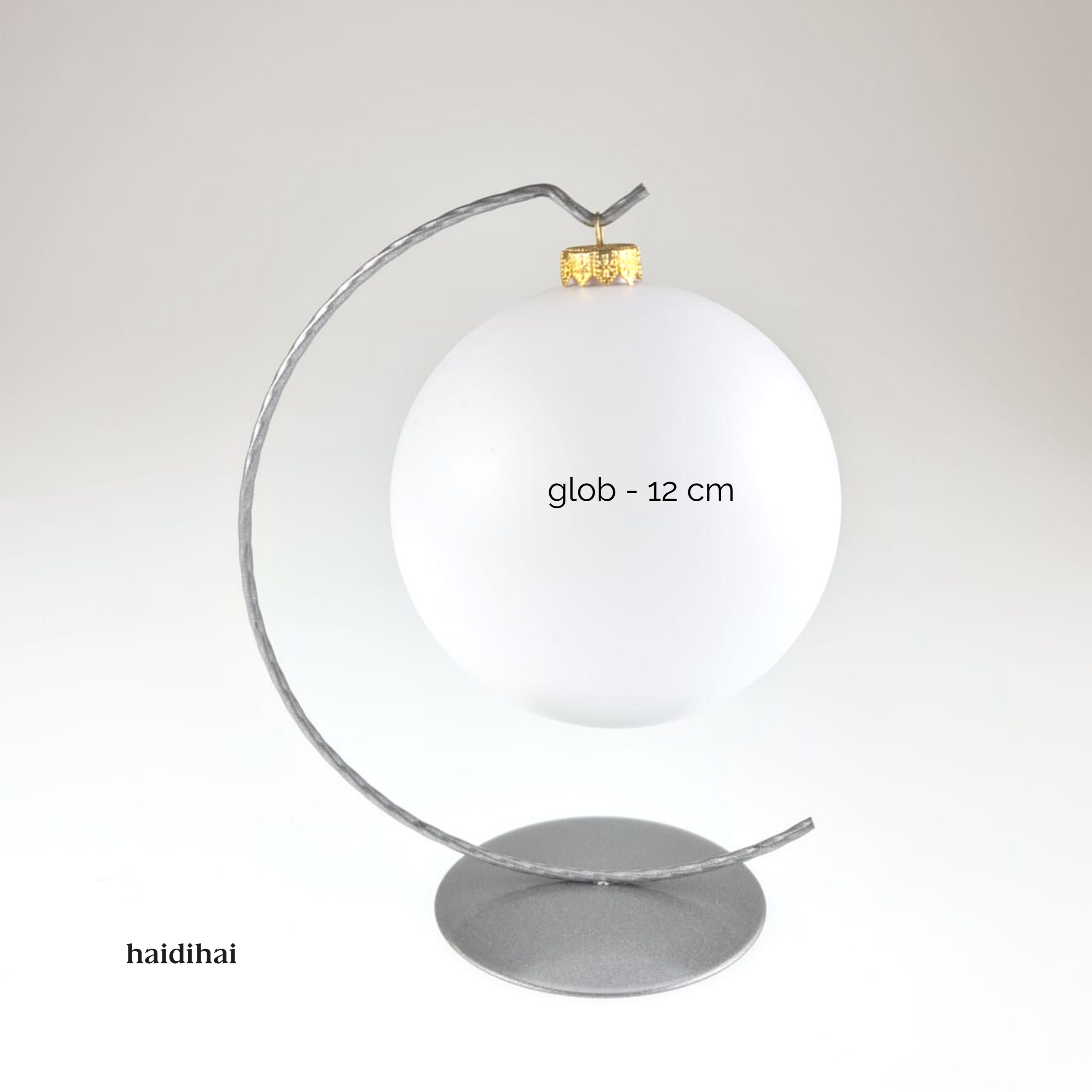 Suport metalic decorativ argintiu – glob - h20 cm 3 Suport metalic decorativ argintiu – glob - h20 cm - imagine 3