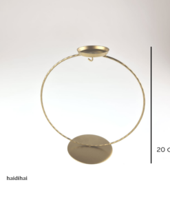 Suport metalic decorativ cu lumânare – glob – h20 cm