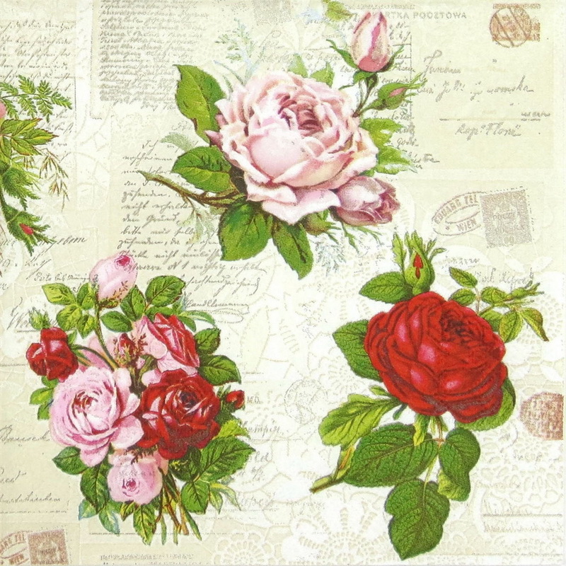 Șervețel Decoupage - English Roses - 33x33 cm 1 Șervețel Decoupage - English Roses - 33x33 cm