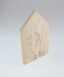 Formă decorativă - lemn - ren - 13x19 cm
