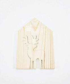 Formă decorativă - lemn - ren - 13x19 cm