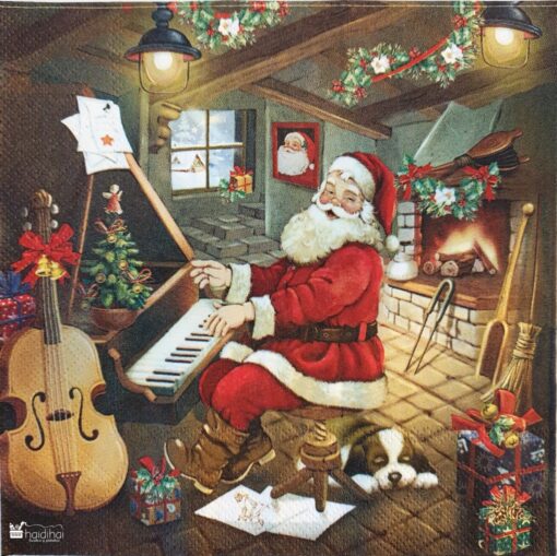 Șervețel - Santa singing - 33x33 cm 1