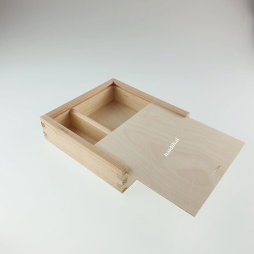 Cutie lemn - 2 compartimente - 18x18 cm 1