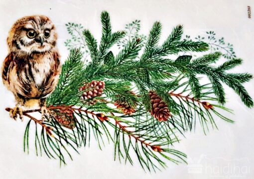 Hârtie de orez - Owl In Winter - A5 1