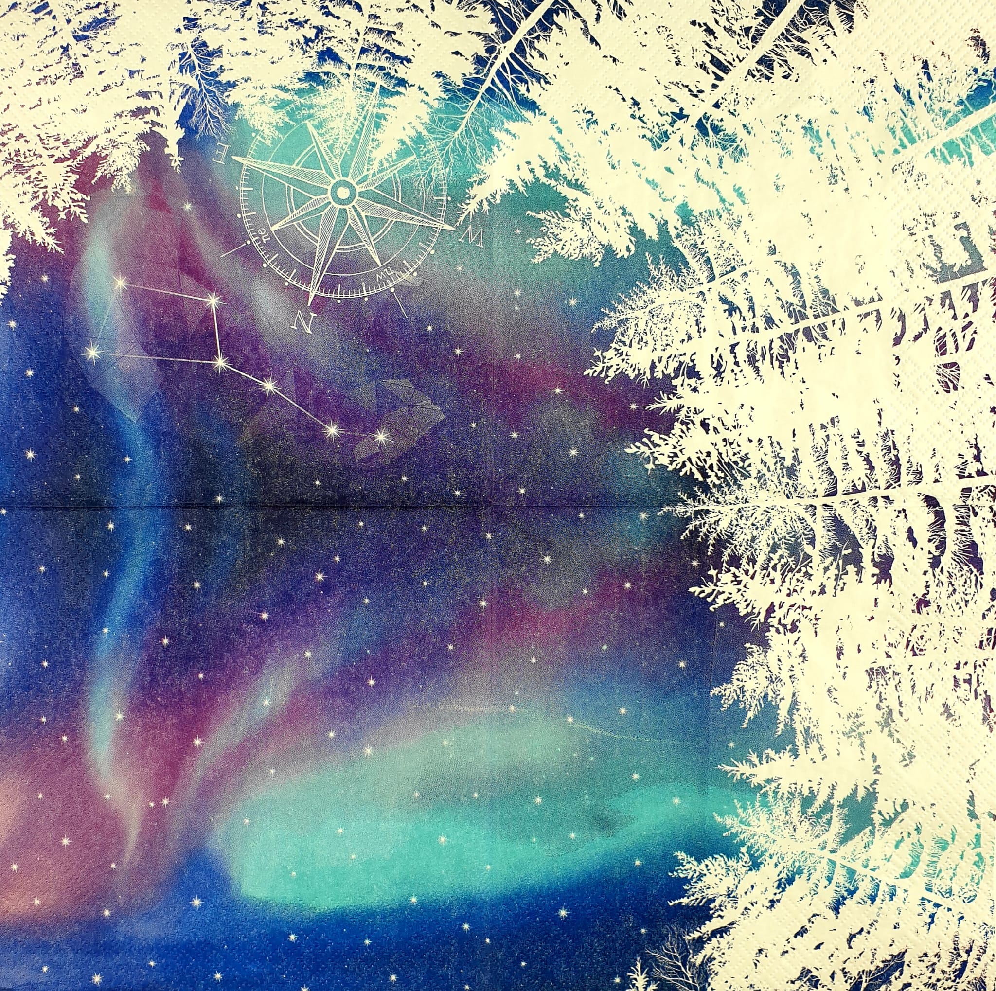 Șervețel - Northern Lights - 33x33 cm 3 Șervețel - Northern Lights - 33x33 cm - imagine 3