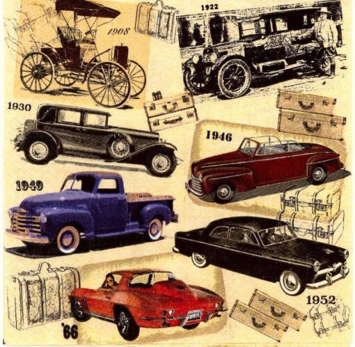 Șervețel - Classic Cars - 33x33 cm 1