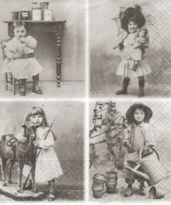 Șervețel Decoupage - Children Sepia - 33x33 cm