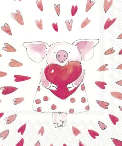 Șervețel Decoupage - Piggy Love - 33x33 cm