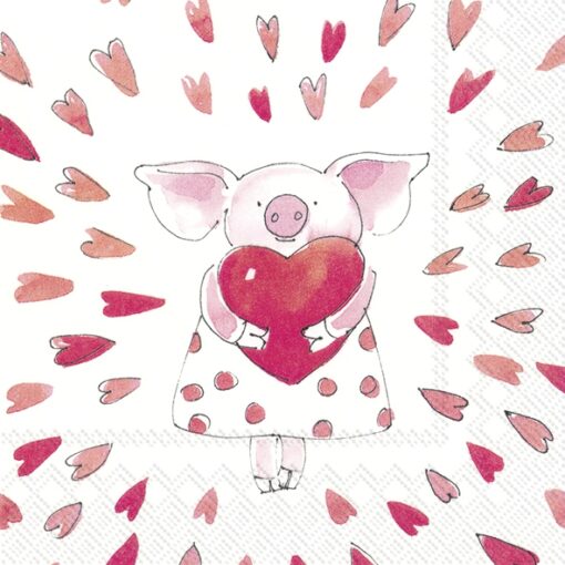 Șervețel Decoupage - Piggy Love - 33x33 cm