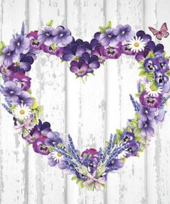 Șervețel Decoupage - Purple Heart - 33x33 cm