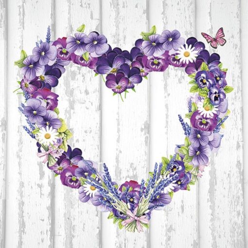 Șervețel Decoupage - Purple Heart - 33x33 cm