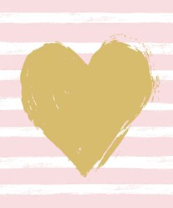 Șervețel - Heart & Stripes Pink - 33x33 cm