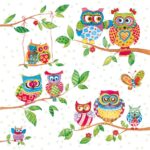 Șervețel - Owls in summerland - 33x33 cm