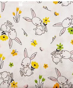 Șervețel - Rabbit in Flowers - 33x33 cm