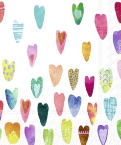 Șervețel - Rainbow hearts - 25x25 cm