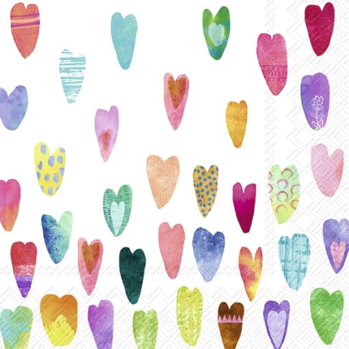 Șervețel - Rainbow hearts - 25x25 cm 1