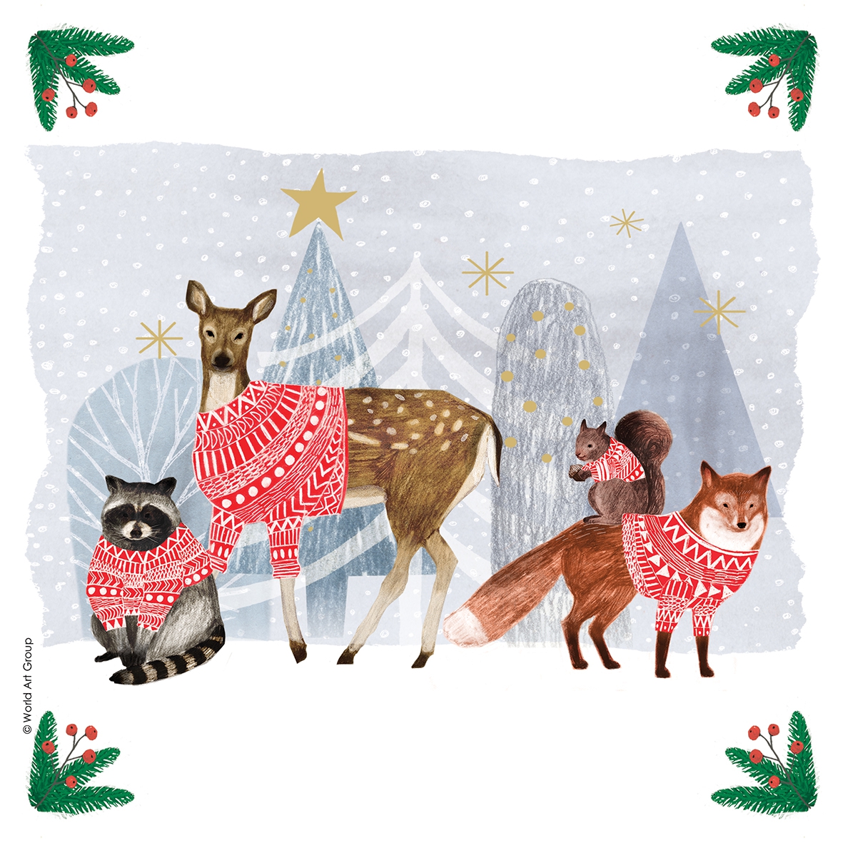 Șervețel - Winter Gathering - 33x33 cm 1 Șervețel - Winter Gathering - 33x33 cm