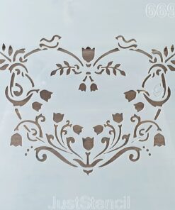Șablon – flower inimă - 6693 - 20×20 cm