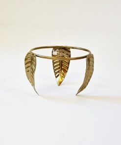 Suport metalic auriu - model frunză - diametru 9,5 cm