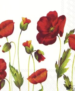 Șervețel Decoupage - Poppy White - 33x33 cm