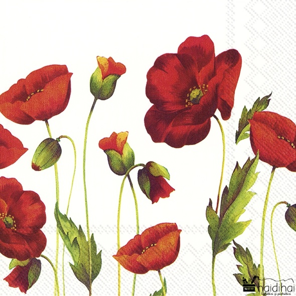Șervețel Decoupage - Poppy White - 33x33 cm 1 Șervețel Decoupage - Poppy White - 33x33 cm