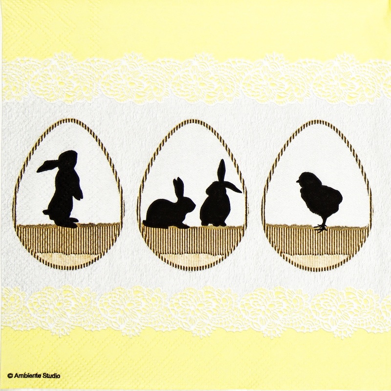 Șervețel - Easter Shadows Yellow - 33x33 cm 1 Șervețel - Easter Shadows Yellow - 33x33 cm