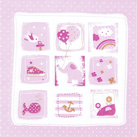 Șervețel - Little One Rose - 33x33 cm 1 Șervețel - Little One Rose - 33x33 cm