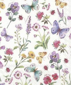 Șervețel - Summer Flowers White - 25x25 cm