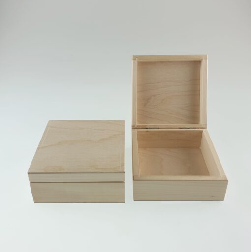 Cutie din lemn pătrată - L13xl13xh6 cm 1