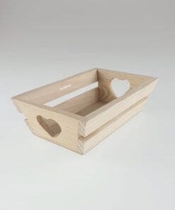 Tavă din lemn – mâner inimă – 18,8×12 cm